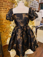 Load image into Gallery viewer, Like A Dream Black &amp; Gold Metallic Dress

