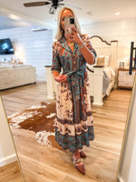 Load image into Gallery viewer, Calling In Teal Printed Midi Dress

