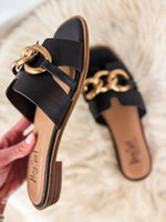 Load image into Gallery viewer, Off The Chain Black Corkys Sandal
