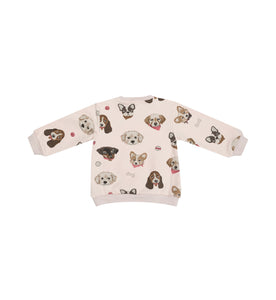 Angel Dear Pretty Puppy Faces Puffy Oversized Sweatshirt & Leggings