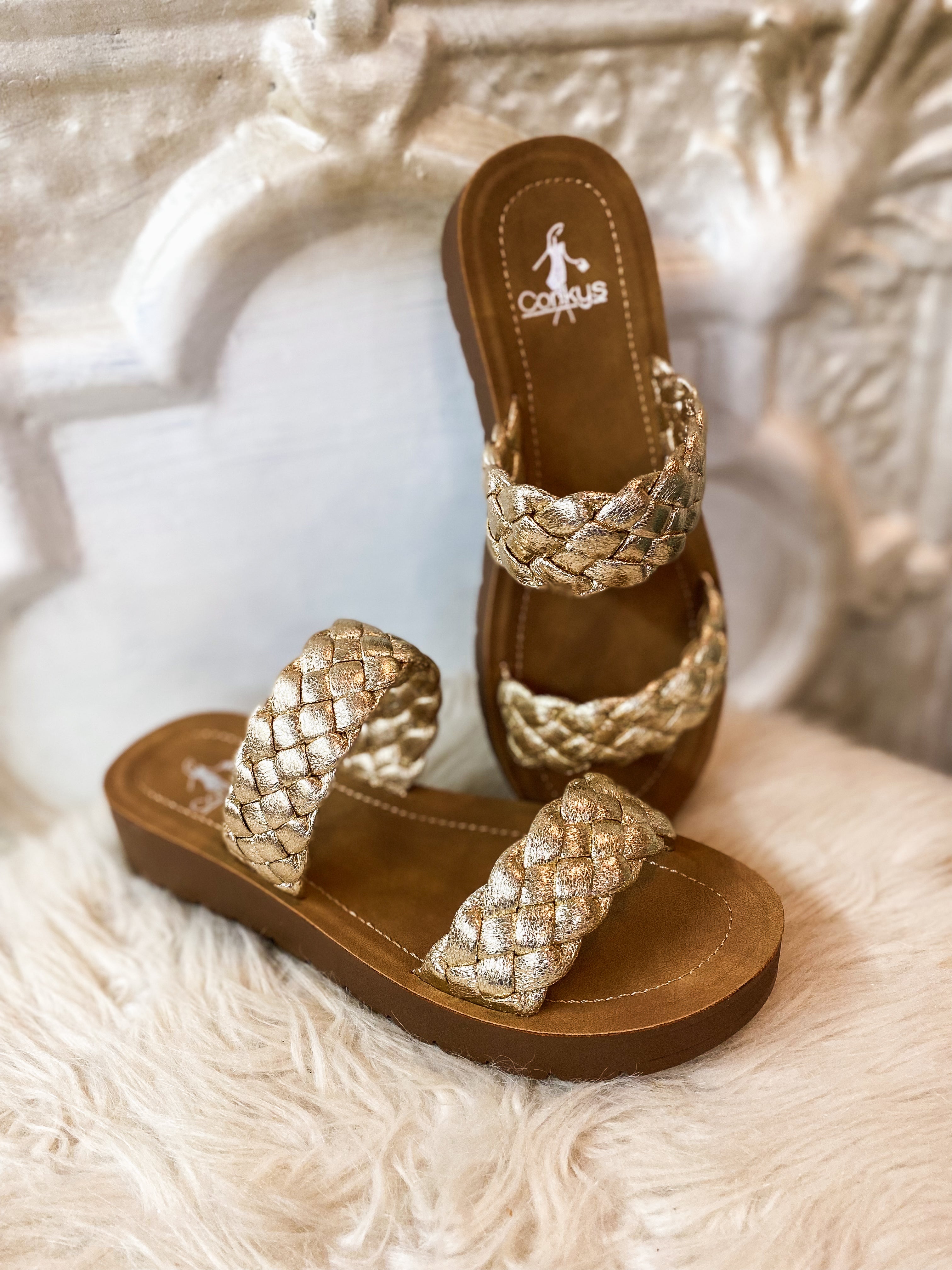 Wind It Up Gold Corkys Sandal