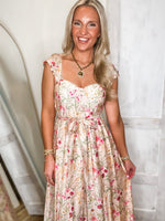 Load image into Gallery viewer, A Little More Peach Multi Floral Midi Dress
