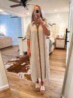 Load image into Gallery viewer, Far Behind Brown Stripe Maxi Dress
