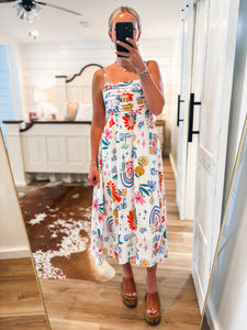 Sundazed White Multi Floral Midi Dress
