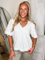 Load image into Gallery viewer, So Sweet White Smocked Tee
