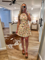 Load image into Gallery viewer, Signing Up Pink/Yellow Floral Mini Dress
