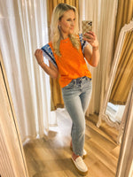 Load image into Gallery viewer, Dawning Day Orange Flutter Sleeve THML Blouse
