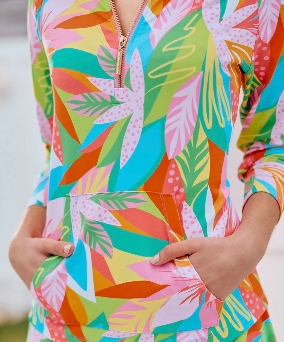 Hamptons Get Tropical Mary Square Half Zip