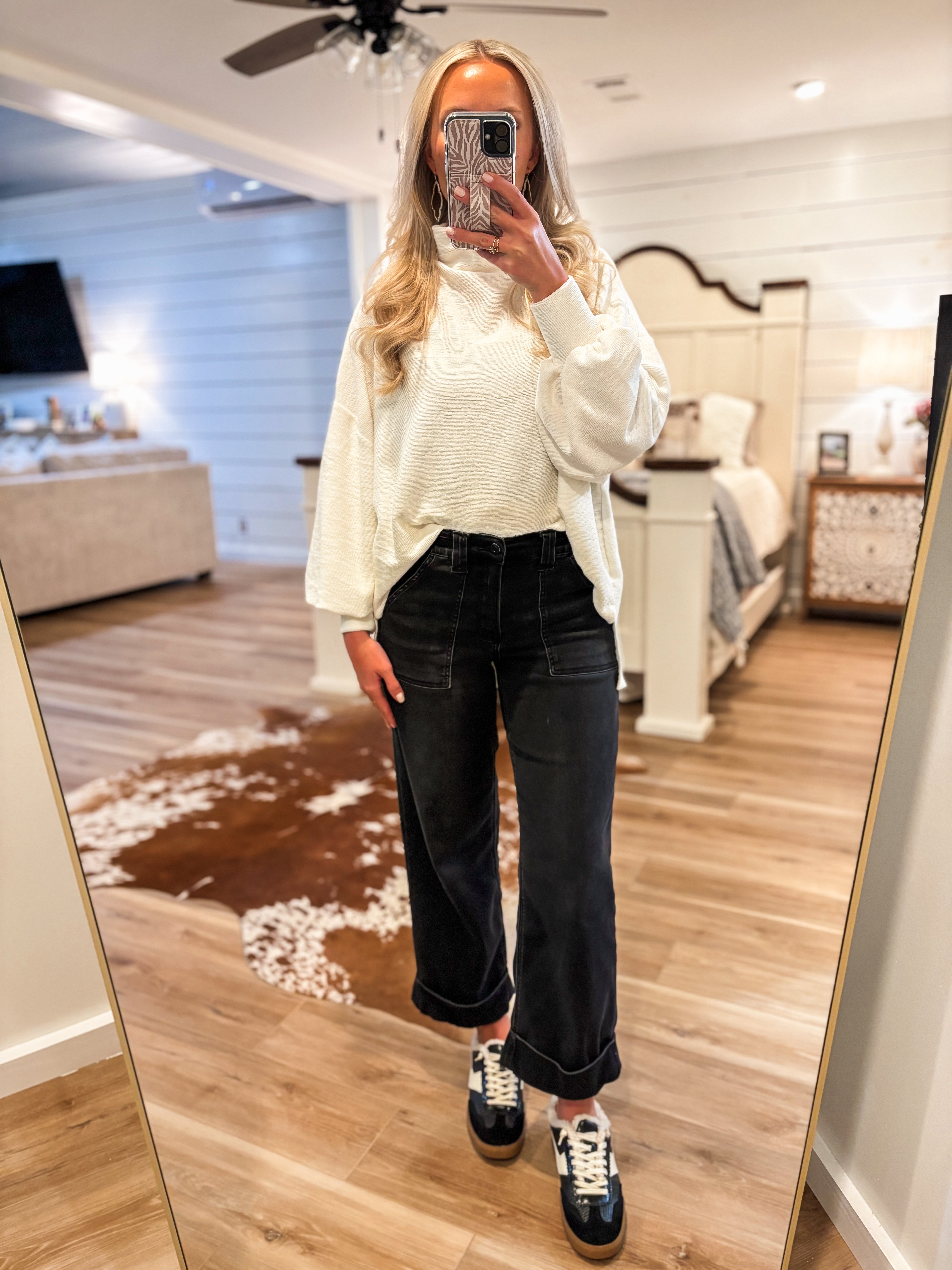 Going Again Ivory Mock Neck Sweater