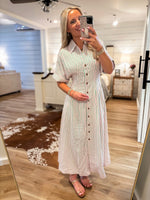 Load image into Gallery viewer, Right Here Pink/Green Stripe THML Midi Dress
