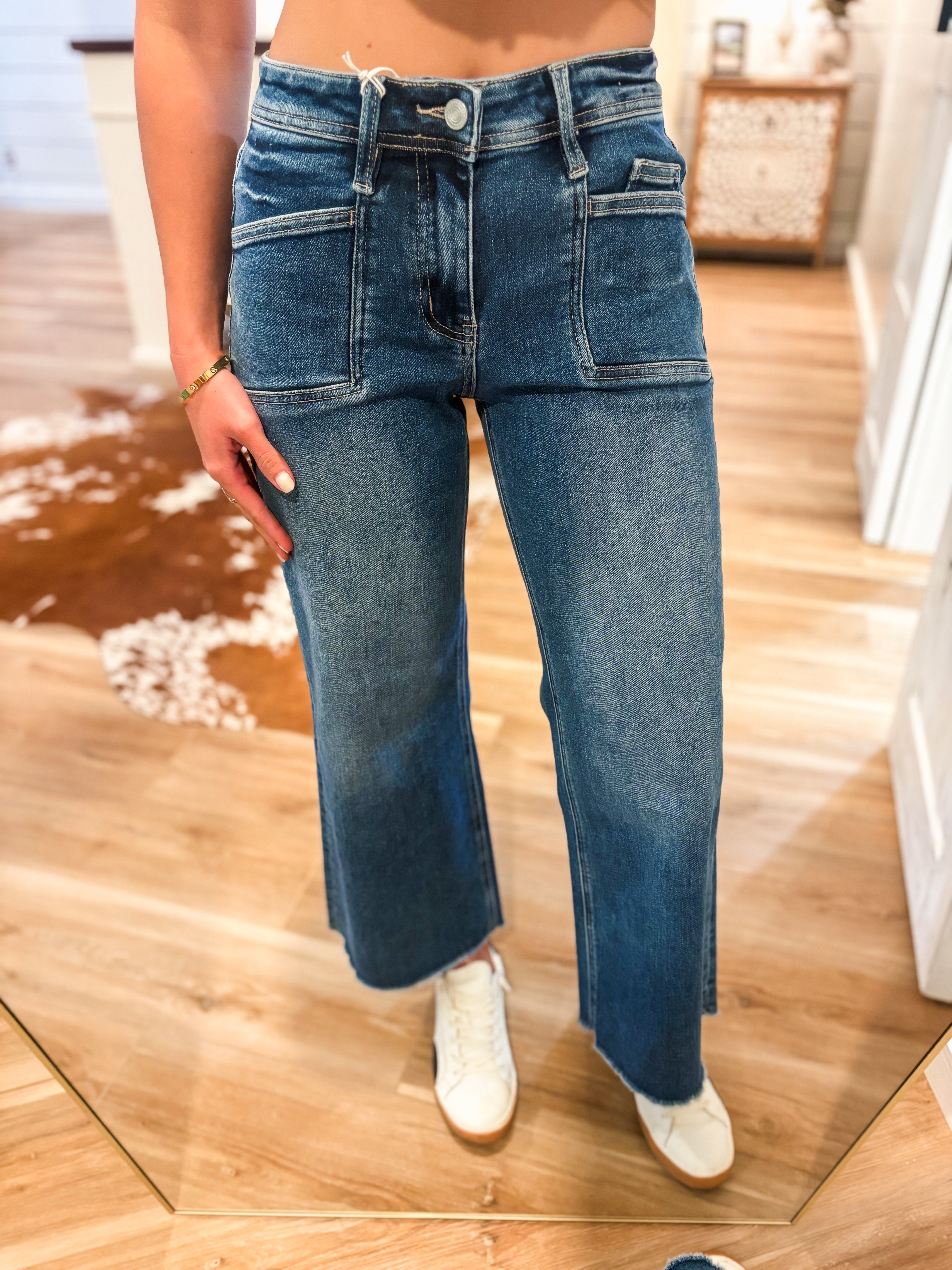 Advocate High Rise Wide Cropped Vervet Denim