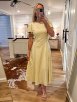 Load image into Gallery viewer, Her Finest Butter Yellow Midi Dress
