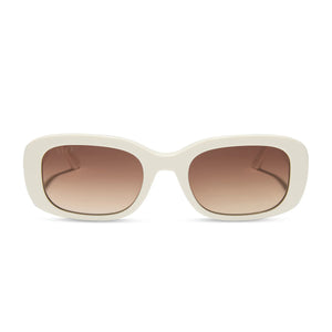 Italy - White Ivory Rich Brown Gradient Diff Sunglasses - The White Lotus