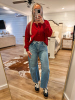 Load image into Gallery viewer, Gonna Stay Crimson Henley Top
