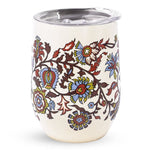 Load image into Gallery viewer, Vera Bradley Cream Marrakesh Vines 12 oz Stainless Steel Tumbler
