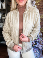Load image into Gallery viewer, At My Best Quilted Olive Green Jacket
