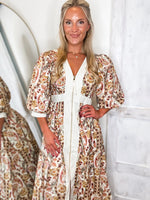 Load image into Gallery viewer, Way You Love Ivory Multi Paisley Zip Midi Dress
