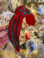 Load image into Gallery viewer, Christmas Stripes Red &amp; Green Sequin Headband
