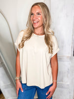 Load image into Gallery viewer, Simple Touch Ecru Jersey Knit Blouse
