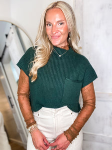 Feeling Better Hunter Green S/S Sweater