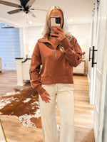 Load image into Gallery viewer, Closing Doors Mocha Luxe Knit Pullover
