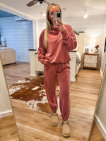 Load image into Gallery viewer, Set The Tone Washed Rose Modal Pullover &amp; Jogger Set
