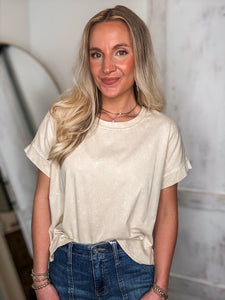 Expect It Taupe Cropped Tee