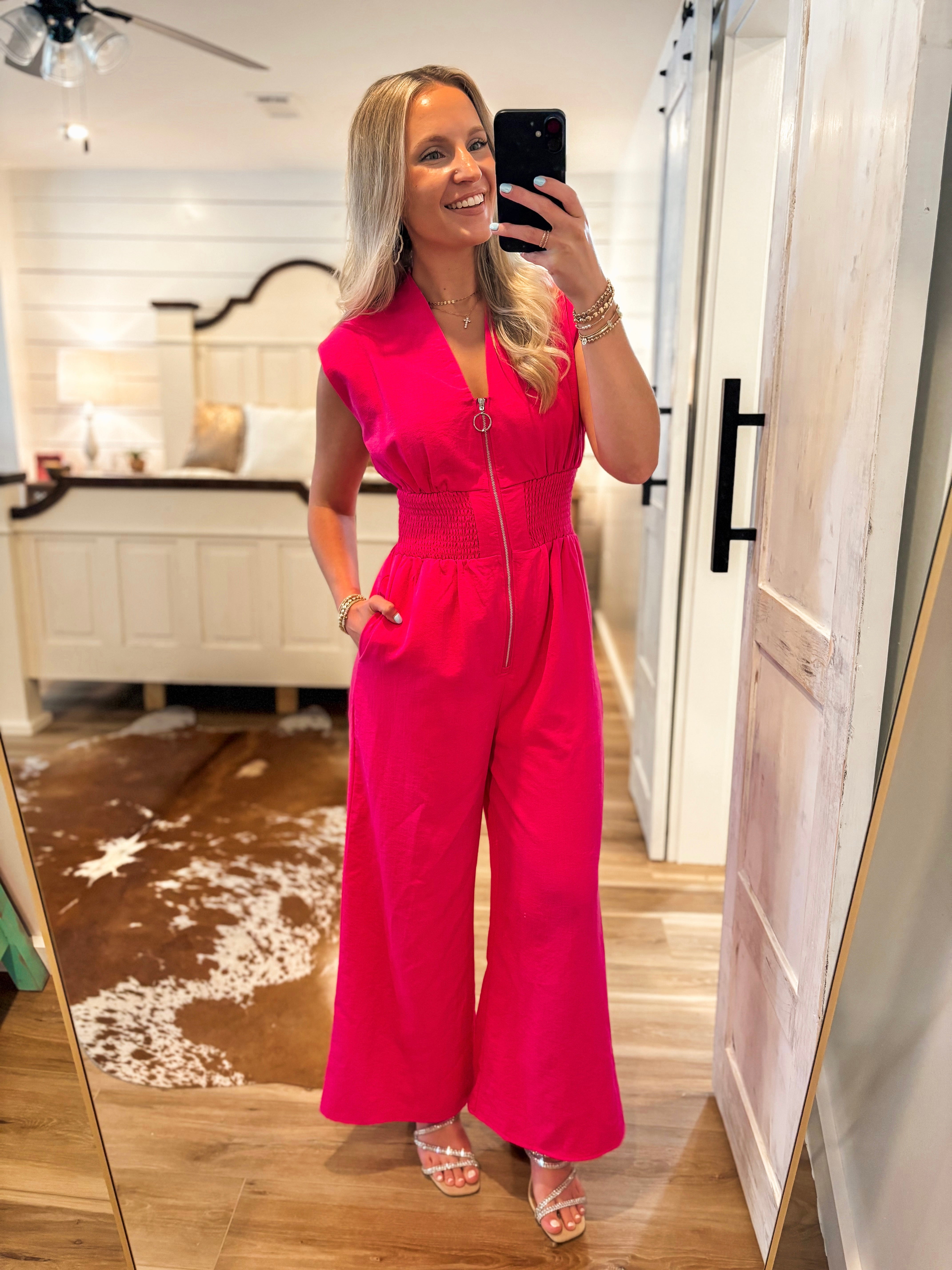 Beside Me Pink Jumpsuit