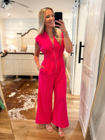 Load image into Gallery viewer, Beside Me Pink Jumpsuit
