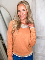 Load image into Gallery viewer, Keeping You Blush Brick Mineral Washed L/S Top
