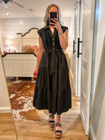 Load image into Gallery viewer, Always Something Better Black Midi Dress
