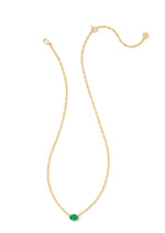 Load image into Gallery viewer, Cailin Green Crystal Pendant Gold Necklace
