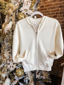 Just In Time Ivory Quilted Jacket