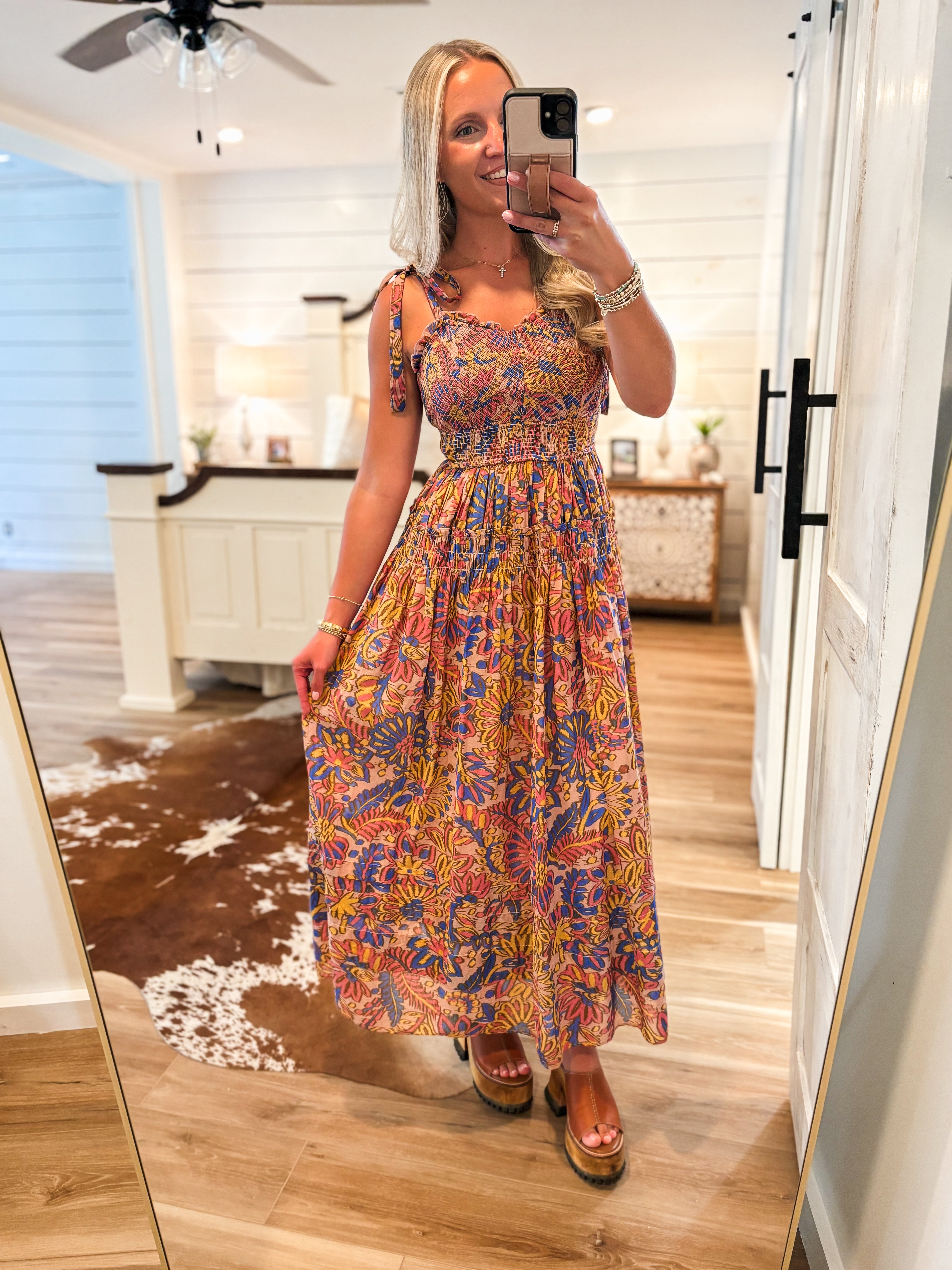About Time Mocha & Mauve Printed FATE Maxi Dress