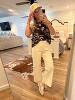 Load image into Gallery viewer, Ecru Wide Leg Denim Pant

