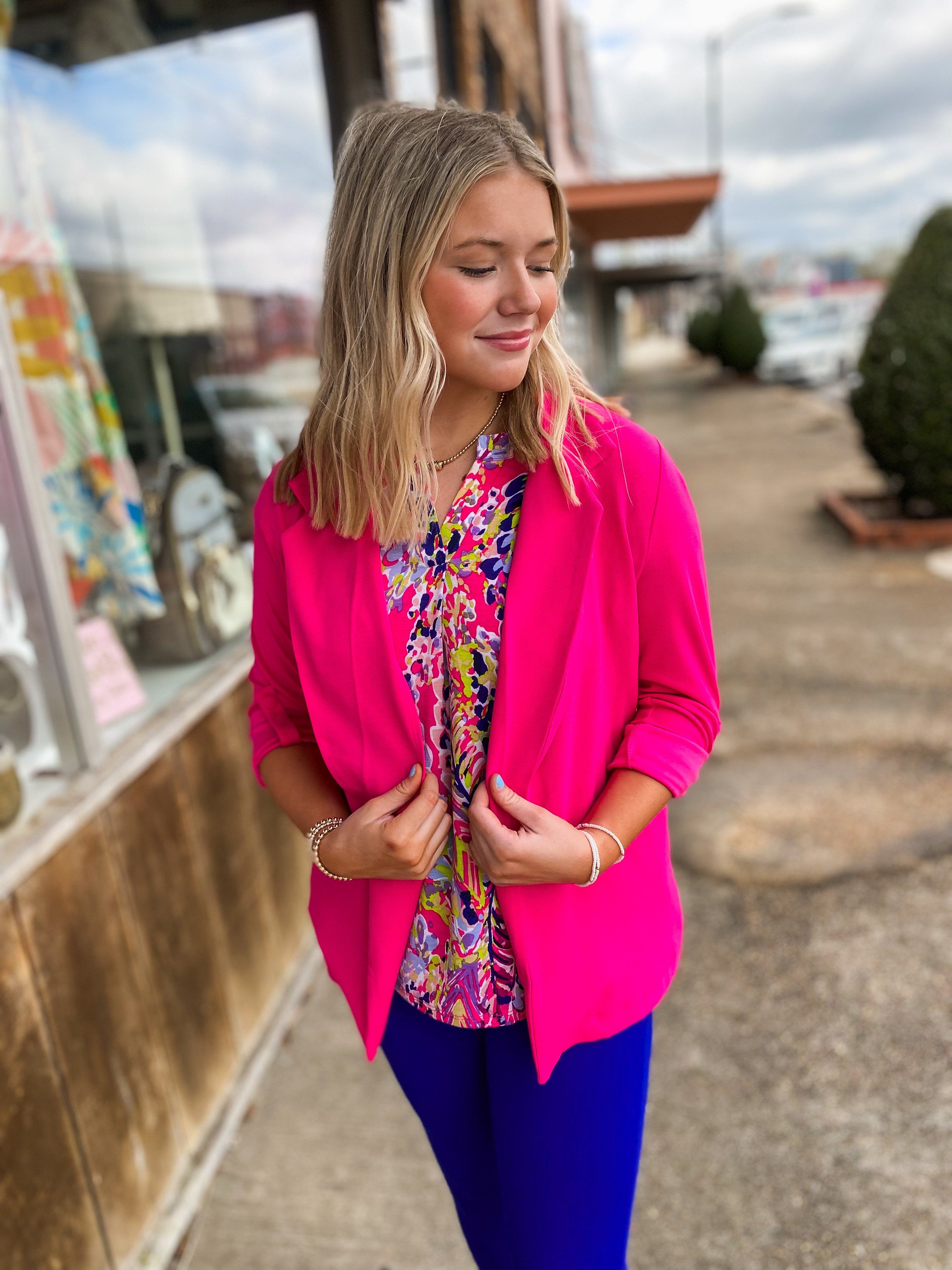 Beat Of Life Hot Pink Blazer