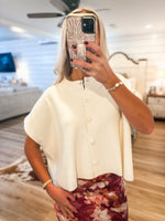 Load image into Gallery viewer, Ivory Knit Button Down PINCH Sweater
