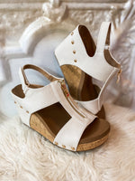 Load image into Gallery viewer, Zip It Good Ivory Corkys Wedge Sandal
