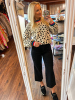 Load image into Gallery viewer, Don&#39;t Forget Me Ivory &amp; Black Animal Print Sweater
