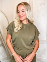 Load image into Gallery viewer, No Comin&#39; Back Sage Ruched Blouse
