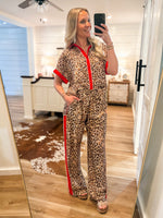 Load image into Gallery viewer, Walk Out Leopard Contrast Button Down S/S Blouse

