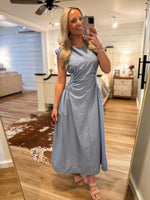 Load image into Gallery viewer, Pretty Things Slate Blue Midi Dress
