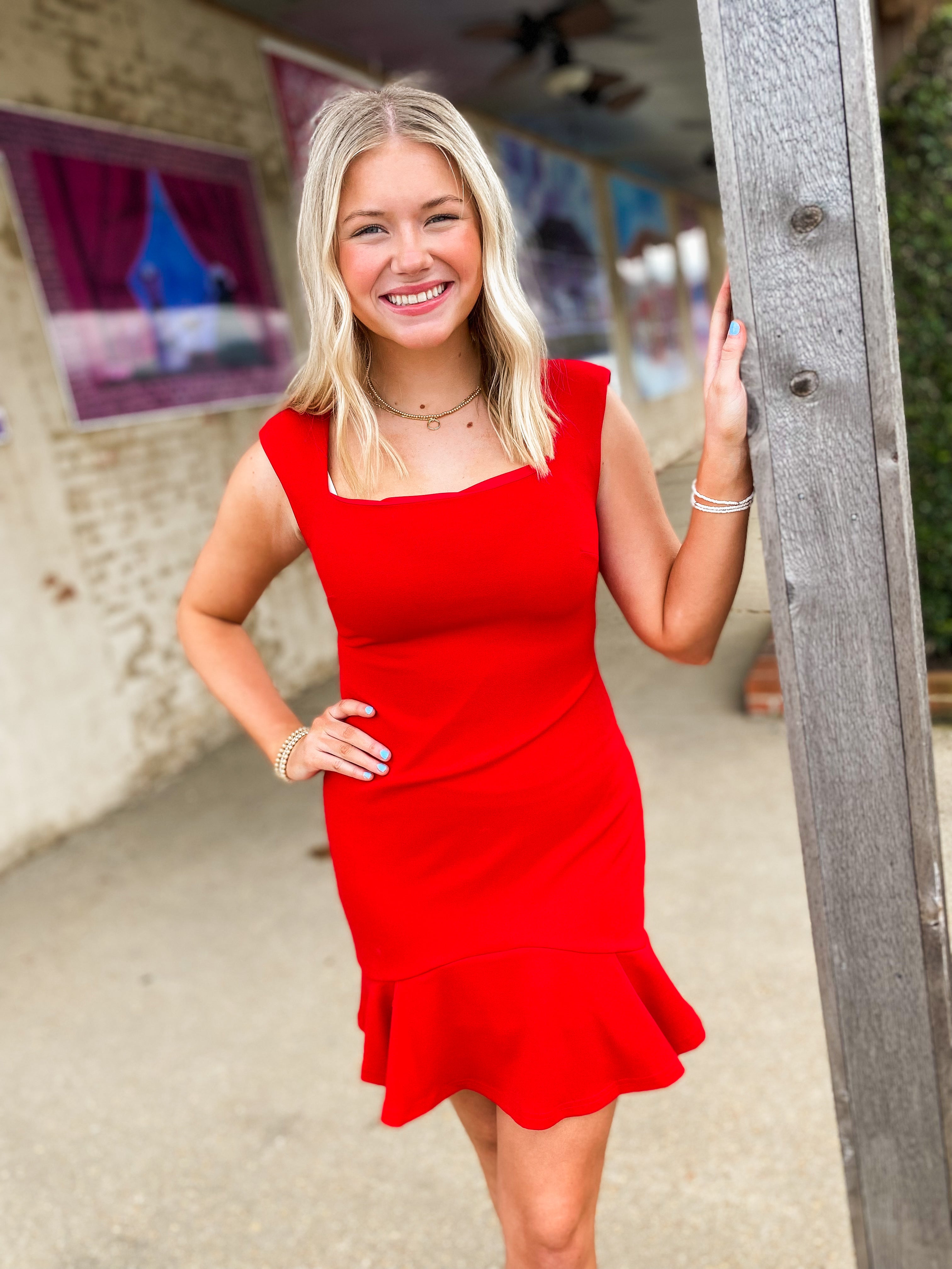 Well Known Red Sleeveless Mini Dress