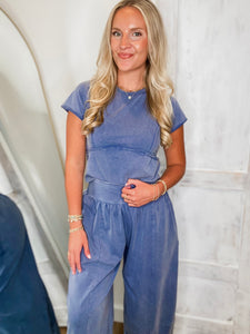 Laying Back Denim Blue Washed Tee