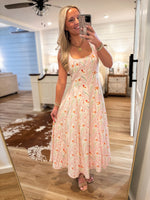 Load image into Gallery viewer, Just Between Us Powder Pink Floral Midi Dress
