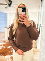 Load image into Gallery viewer, Almost Home Brown Knit Sweater
