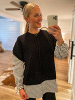 Load image into Gallery viewer, The Last Time Black Cable Knit Sweater
