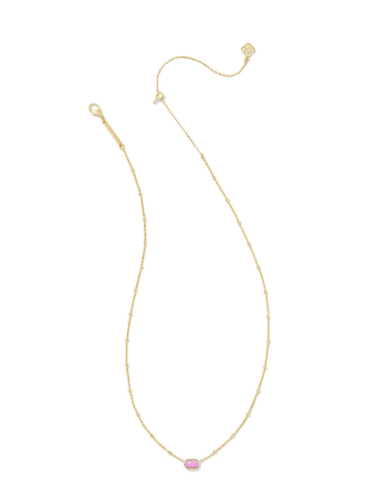 Mini Elisa Fuchsia Magnesite Satellite Short Pendant Gold Necklace