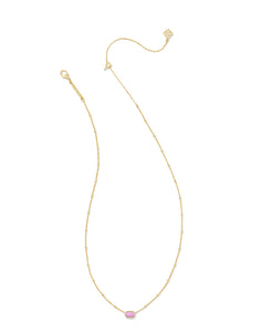 Mini Elisa Fuchsia Magnesite Satellite Short Pendant Gold Necklace