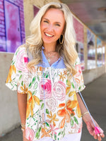 Load image into Gallery viewer, Pickin&#39; Petals Floral THML Blouse
